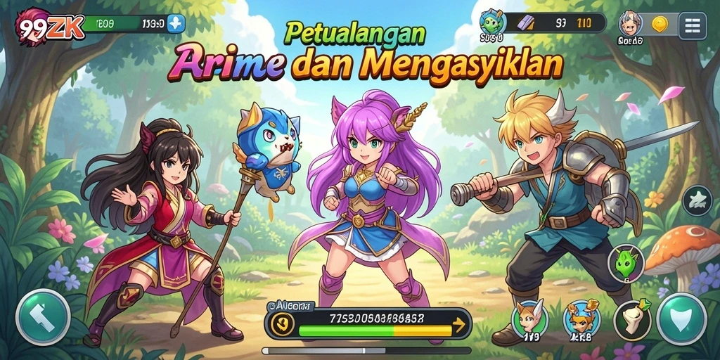 Tampilan menarik dari gameplay Anime di 99ZK.