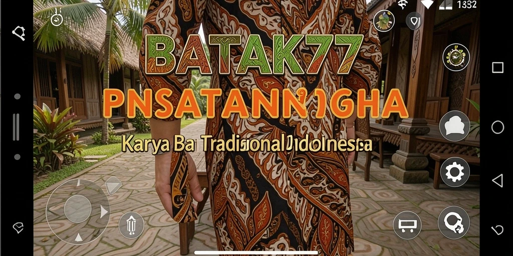 Tampilan gameplay BATIK77 yang menampilkan pola batik berwarna-warni.