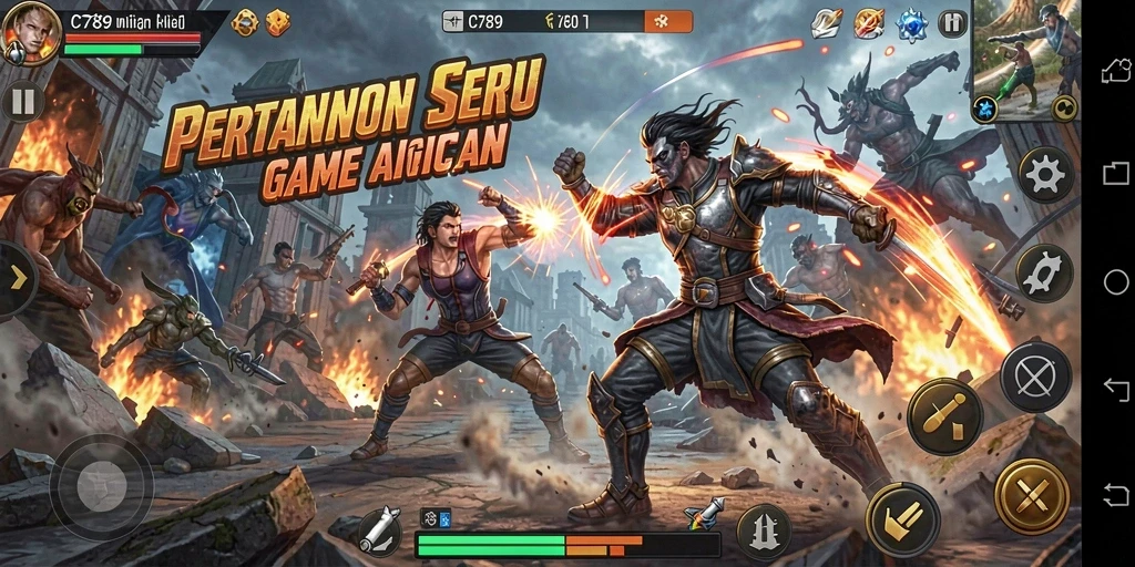 Tampilan aksi seru dalam gameplay C789 yang menegangkan.