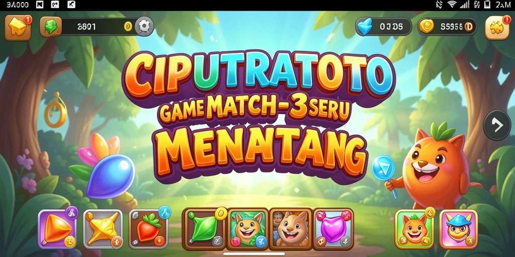 Tampilan gameplay seru dari CIPUTRATOTO dalam genre Match-3.