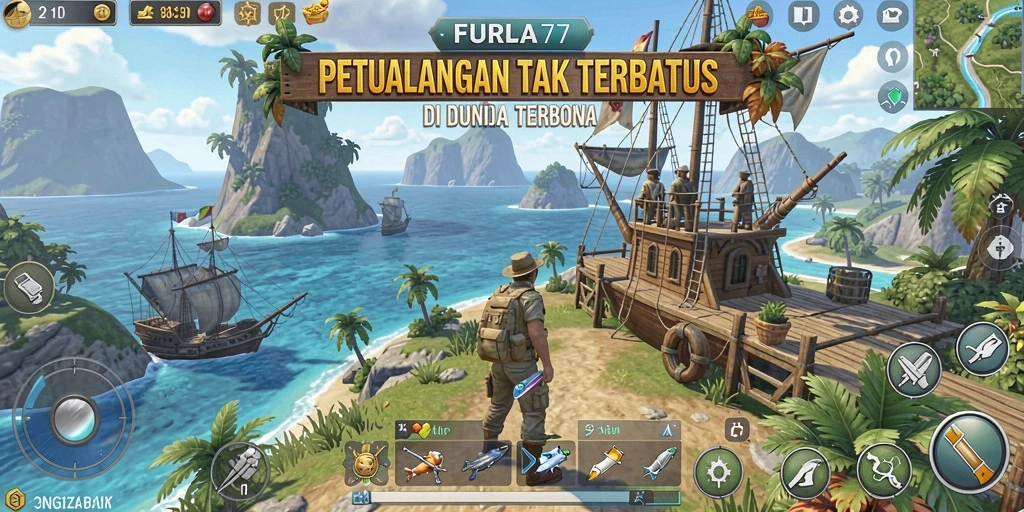 Screenshot FURLA77 menampilkan eksplorasi dunia yang menakjubkan.