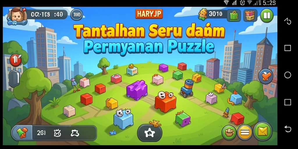 Screenshot gameplay HARAPJP menunjukkan tantangan puzzle yang menarik dan mendebarkan.