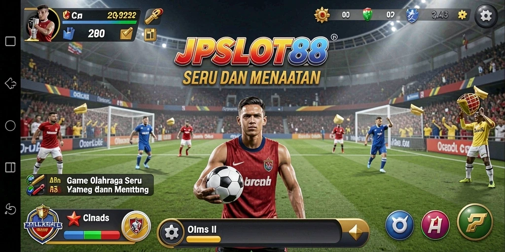 Tampilan gameplay seru dari JPSLOT88 dengan tema olahraga.