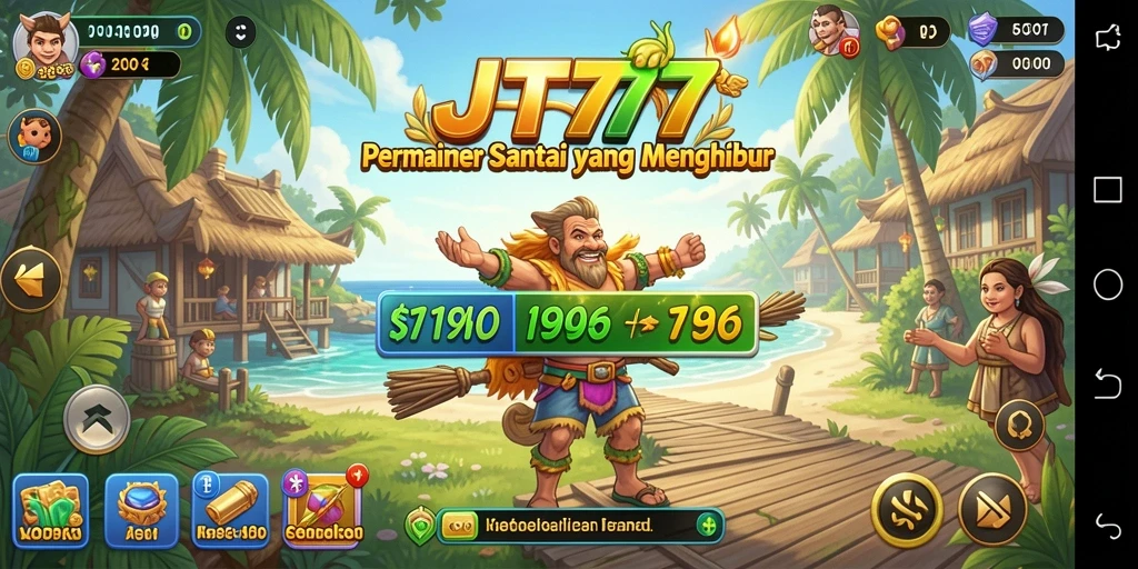 Screenshot utama JT777 menampilkan gameplay yang penuh warna dan menarik.
