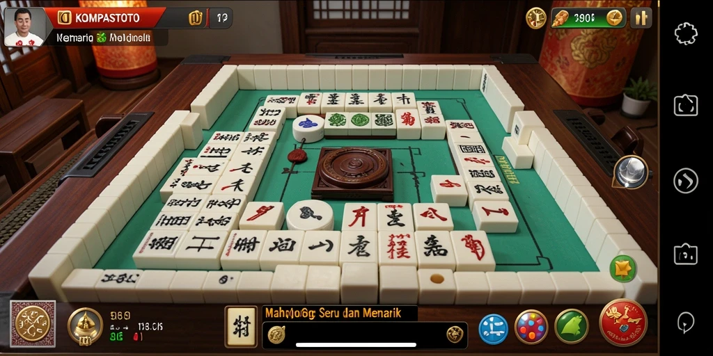 Tampilan gameplay Mahjong yang mengasyikkan di KOMPASTOTO.