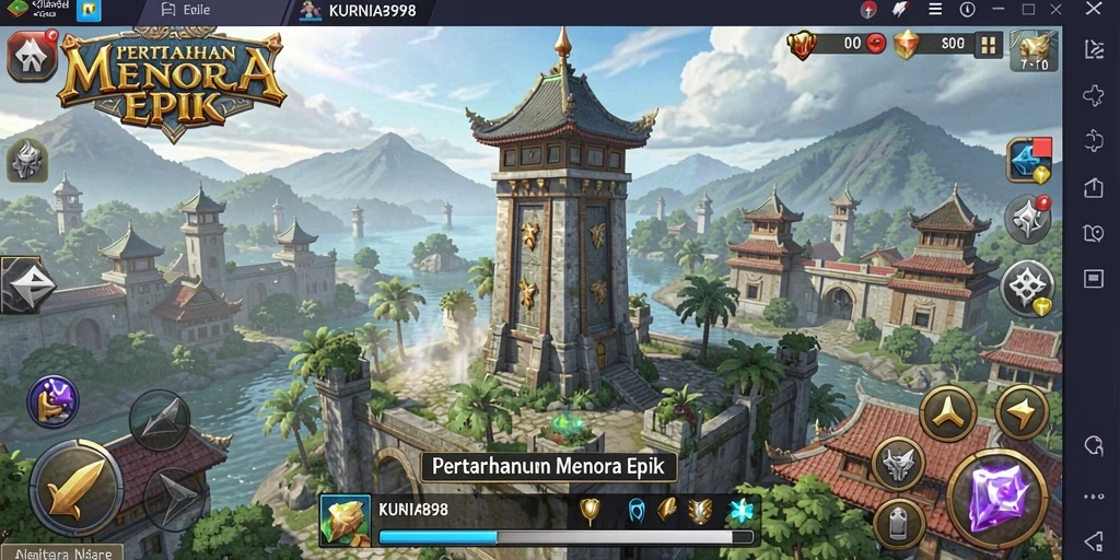 Screenshot KURNIA898 menampilkan aksi seru dalam Tower Defense.