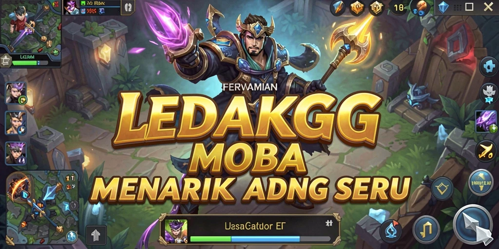 Tangkapan layar gameplay <strong>LEDAKGG</strong> menunjukkan aksi seru dalam pertarungan tim.