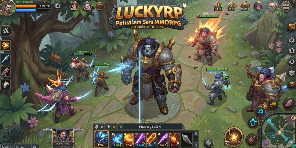 Screenshot utama LUCKYRP menampilkan aksi seru di dunia MMORPG.