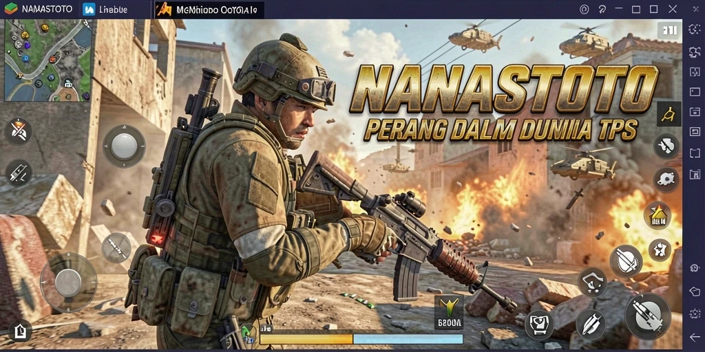 Screenshot NANASTOTO menampilkan aksi menegangkan dalam pertempuran TPS.