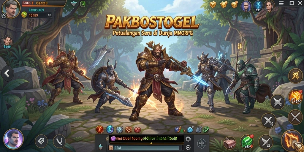 Screenshot PAKBOSTOGEL menampilkan aksi pertarungan yang intens di dunia MMORPG.