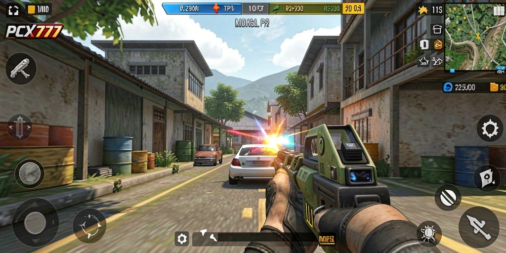 Gameplay seru dan mendebarkan di PCX777, aksi seru dalam pertempuran TPS.