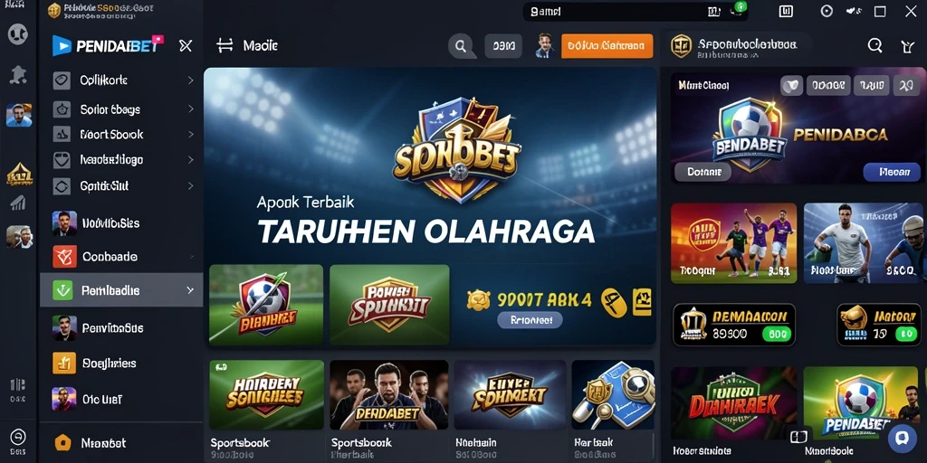 Tampilan utama PENIDABET menampilkan berbagai pilihan taruhan olahraga.