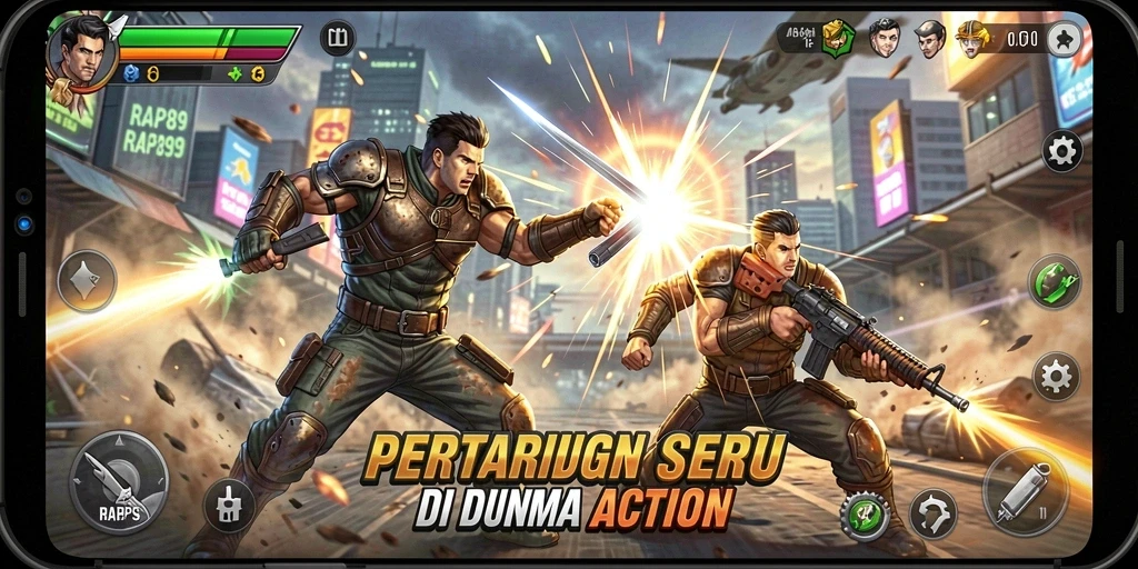 Tampilan menarik dari gameplay RAP89 dengan aksi pertarungan yang dinamis.