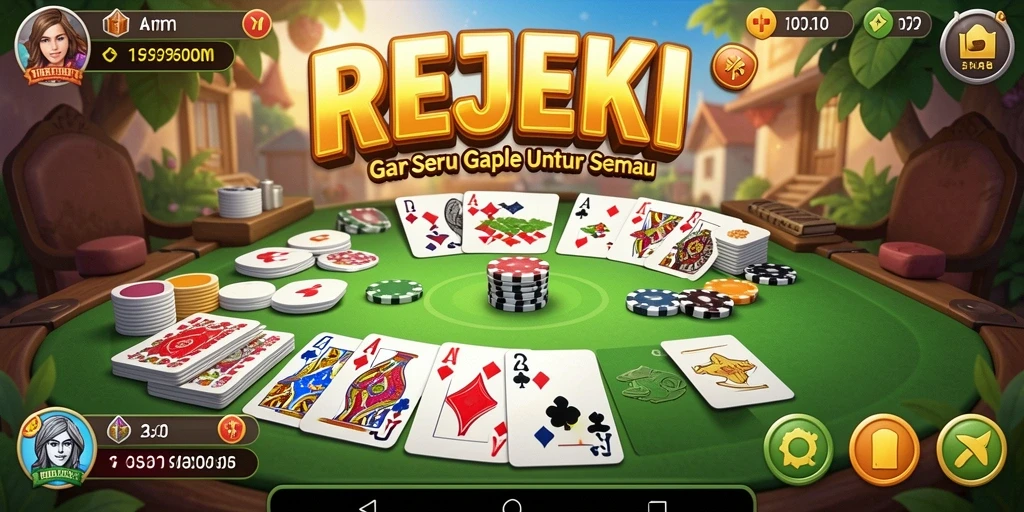 Tampilan gameplay seru di game Gaple REJEKI.