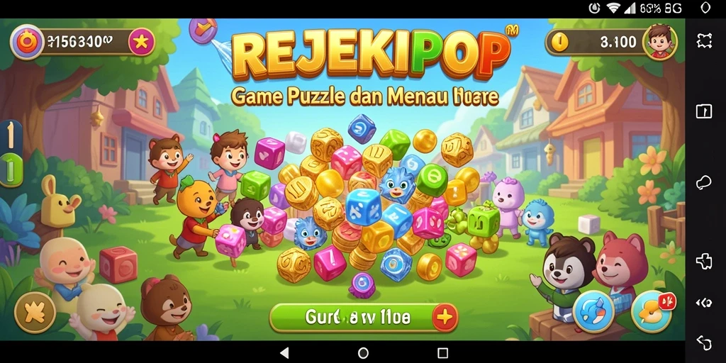 Tampilan gameplay menarik dalam game Puzzle REJEKIPOP.