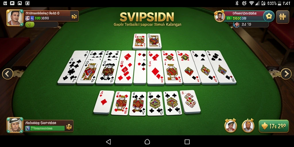 Tampilan gameplay SVIPSIDN yang menarik dengan suasana Gaple yang menghibur.