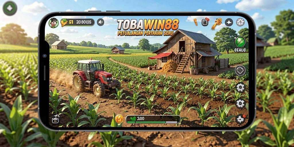 Screenshot TOBAWIN88 menampilkan gameplay seru bertani dengan grafik indah.