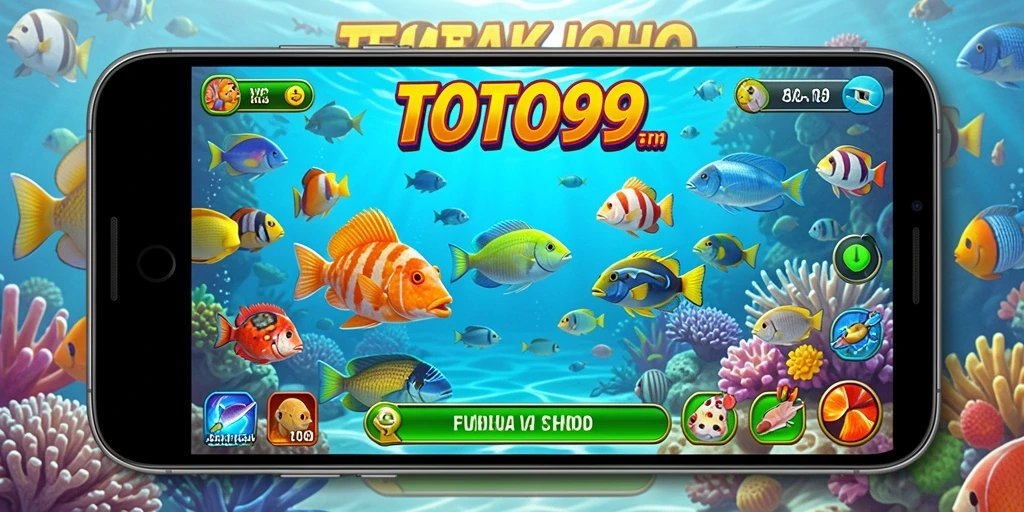Tangkapan layar utama TOTO99 menampilkan aksi menembak ikan yang seru.