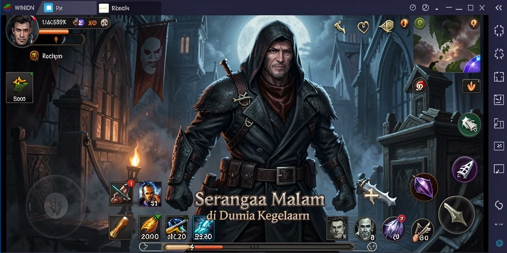 Tangkapan layar gameplay WINIDN menampilkan suasana mencekam dan makhluk menyeramkan.