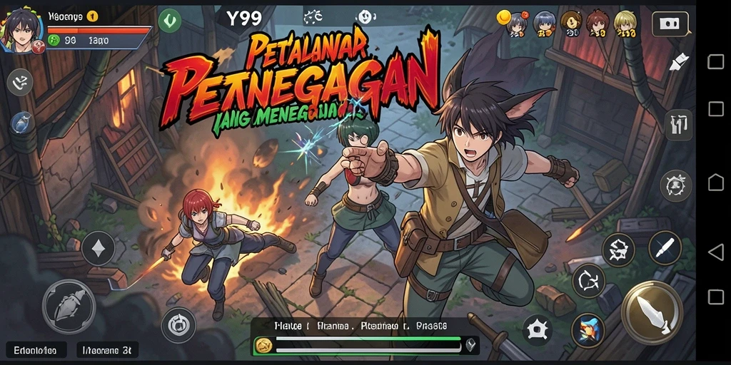 Tampilan gameplay Y89 yang menarik dengan karakter anime.