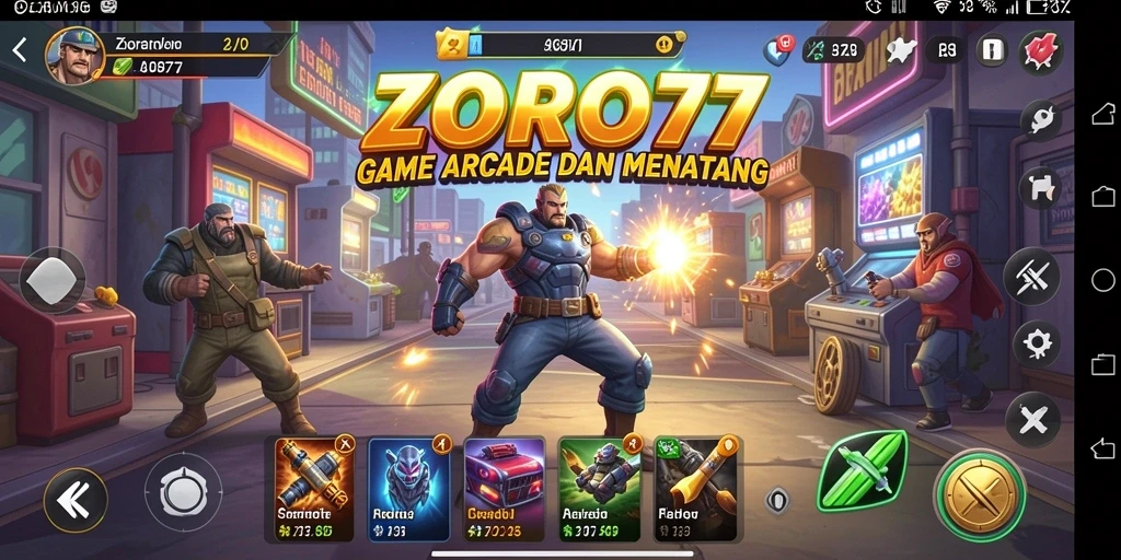 Screenshot menampilkan aksi seru dalam gameplay ZORO77.